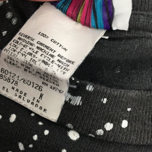 Vintage 1990s Laguna AOP Tropical Single Stitch T-Shirt Large Black White L - Picture 6 of 8